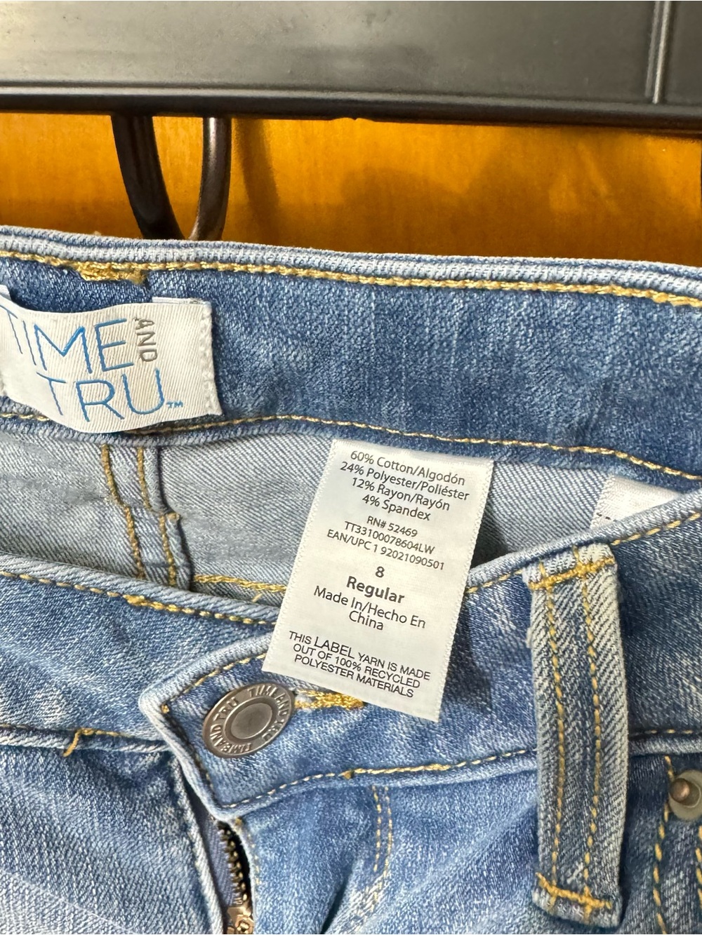 Time and Tru Light Blue Skinny Jeans - Picture 3 of 3